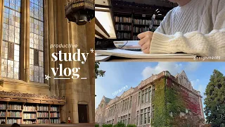 study vlog // studying for midterm, lots of essays, libraries 👩🏻‍💻