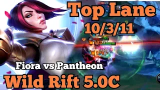 Fiora vs Pantheon - Wild Rift 5.0C || Baron Lane Ranked