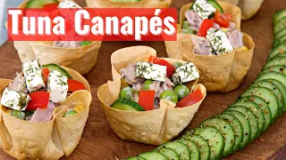 Crunchy Tuna Fish Canapés with Filo Pastry | Quick canapé Recipe | Best for Parties