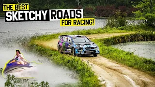 Ken Block Goes Flat Out In the Rain Rutted Stages & Sketchy Jumps - Ojibwe Forest Rally.