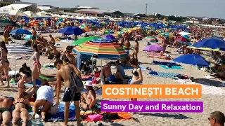 Plaja COSTINEȘTI BEACH 4K beach walk Sunny Day, Relaxation, Sun, Sea ,CONSTANTA ,ROMANIA