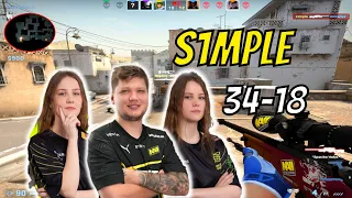 s1mple play faceit with NIP girls Nayomy & Qiyarah MATCH 1 | Aug 23, 2023