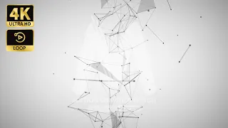 Fast Abstract dots and lines Black and white Neural connection Network Plexus art LOOP 4k