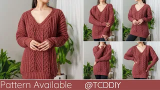 How to Crochet: Cable Batwing Sweater | Pattern & Tutorial DIY