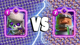 EVOLVED SKELETONS VS EVOLVED ROYAL RECRUITS - Clash Royale Battle