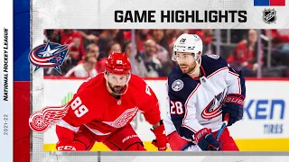 Blue Jackets @ Red Wings 4/9 | NHL Highlights 2022