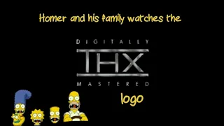 Homer Simpson and his family watches the THX logo