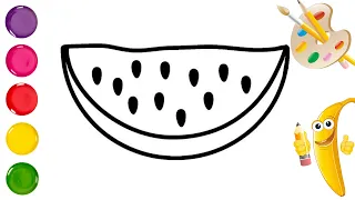 Bolalar uchun tarvuz chizish/Drawing watermelon for kids/Рисуем Арбуз для детей