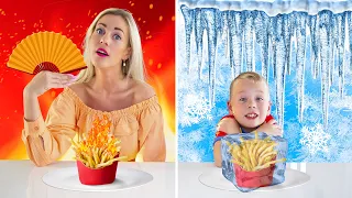 Extreme HOT vs COLD Food Challenge!