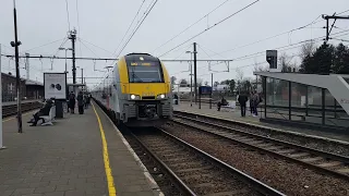 Aankomst en vertrek van NMBS MS08 #08192+08205 als L 2862 naar Leuven in Lier