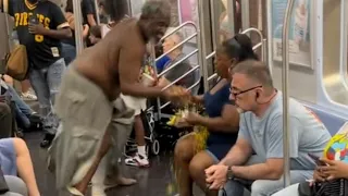 Homeless Man - "Steals Women Chinese" food on the Train