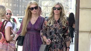 EXCLUSIVE - The Hilton sisters shopping in Paris