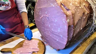 Italy Street Food  Cutting Giant Mortadella, the Biggest in the World