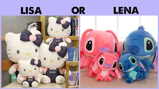 LISA OR LENA💕 HELLO KITTY VS STITCH💖 (would you rather) #hellokitty #vs #stitch #lisaorlena