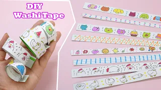 How to make paper washi tape / DIY Washi Tape / Masking washi Tape / paper craft /  School hacks