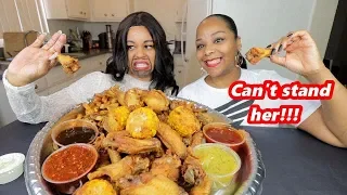 FRIED CHICKEN WINGS MUKBANG WITH MY LEAST FAVORITE COUSIN!!