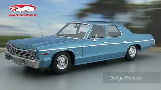 ck-modelcars-video: Dodge Monaco Baujahr 1974 blau metallic 1:18 KK-Scale