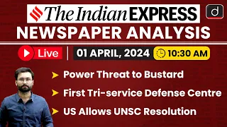 Newspaper Analysis | The Indian Express | 01 April 2024 | Drishti IAS English