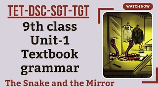 9th Class Unit-1  || The Snake and the Mirror  ||  Textbook grammar explanation for TET-DSC-TGT-PGT