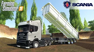 Farming Simulator 19 - SCANIA R NEXT GEN Dump Truck Unloads Dirt