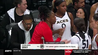 Injured Chelsea Gray Mic'd Up During Game 4 Of WNBA Finals | Las Vegas Aces vs New York Liberty