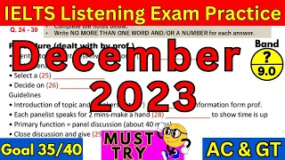 2, 7, 9, 16, 23 DECEMBER 2023 IELTS LISTENING TEST WITH ANSWERS | IELTS EXAM PREDICTION | IDP & BC