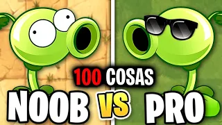 NOOBS vs PROS en PLANTAS VS ZOMBIES. 100 COSAS