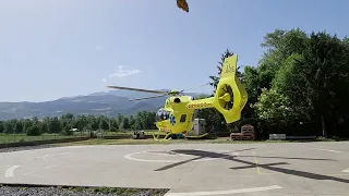 Helicòpter I-MADE emergències mediques, aterratge.