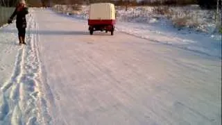 Piaggio Ape 50 winter drift test