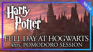 ☀️FULL DAY AT HOGWARTS🌙 4h Harry Potter Pomodoro Session - Hogwarts Ambience Harry Potter ASMR