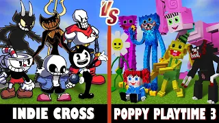 Indie Cross vs. Poppy Playtime Chapter 3 | Minecraft (CRAZY BATTLE!)