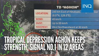 Aghon keeps strength; Signal No.1 in 12 areas