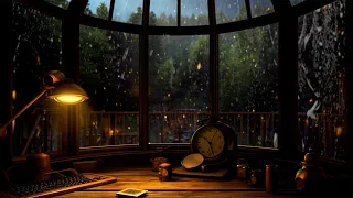 The drizzle falls softly on the window frame | Relaxing sound, eliminating tired mood 🌨️