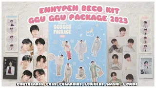 ✨ unboxing enhypen deco kit ggu ggu package 2023 - photocards, stationary, + flip throughs | 엔하이픈