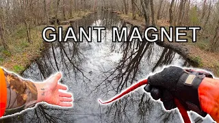 I Tossed My Giant Magnet in a Deep River and Found This! #magnetfishing  #shorts