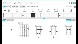 Let´s twist again     Chubby Checker   Capo 1st fret