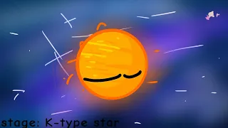 Timeline of a K-type star(orange dwarf)