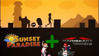 Sunset Paradise End Credits with Mario Kart DS Credits Theme