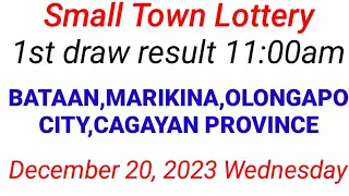STL - BATAAN,MARIKINA,OLONGAPO,CAGAYAN PROVINCE December 20, 2023 1ST DRAW RESULT