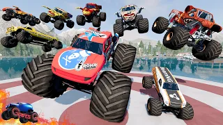 Big vs Small INSANE Monster Truck Races, High Speed Jumps, and Crashes