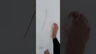 Hot barefoot challenge in snow!