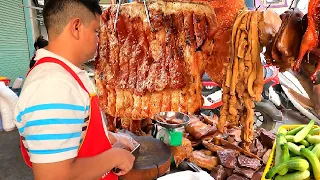 Popular Crispy Roast Pork, BBQ Pork & Braised Pork - Cambodia Street Food