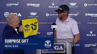 Michael Block is Awarded 15th Hole Flag for Hole-In-One | 2023 PGA Championship