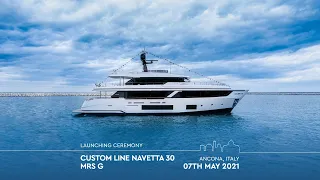 Luxury SuperYacht - Custom Line Navetta 30, M/Y MRS G launch - Ferretti Group - 7th May 2021 Ancona