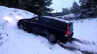 Volvo V70 D5 AWD test on snow HALDEX work