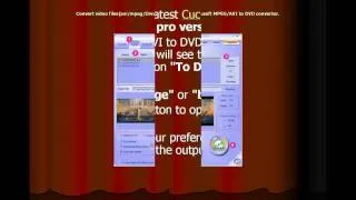 Convert video files(avi/mpeg/Divx...) to DVD with Cucusoft MPEG/AVI to DVD converter