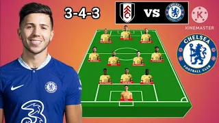 Enzo Fernandez !!! Chelsea Line Up vs Fulham ~ 3-4-3 Formations With Enzo & Mudryk