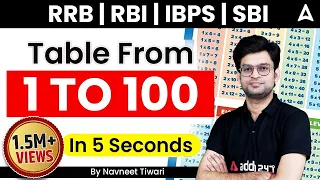 RRB | RBI | IBPS | SBI |  Tables from 1 to 100 in 5 Seconds | Super Trick |  Maths by Navneet Tiwari