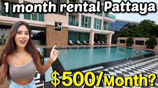 Touring a $500 Pattaya Condo for 1 month Rent | Thailand House Review