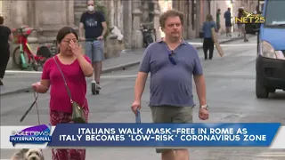 Italians walk mask-free in Rome as Italy becomes 'low-risk' coronavirus zone